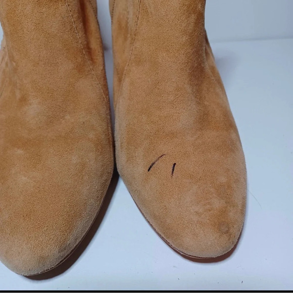 Vince Camuto Brown Suede Heeled Leather Zip Ankle Booties Size W 11M (148 Box 18 - Picture 11 of 11